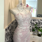 Light Pink Strapless Fitted Waist Slim Mermaid Sexy Romantic Dress, Wedding Gown gh7674