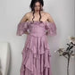 Purple Vintage Elegant Fashion Long Tulle Chiffon Ball Gown Evening Dress Wedding Guest Dress Birthday Party Dress gh4062