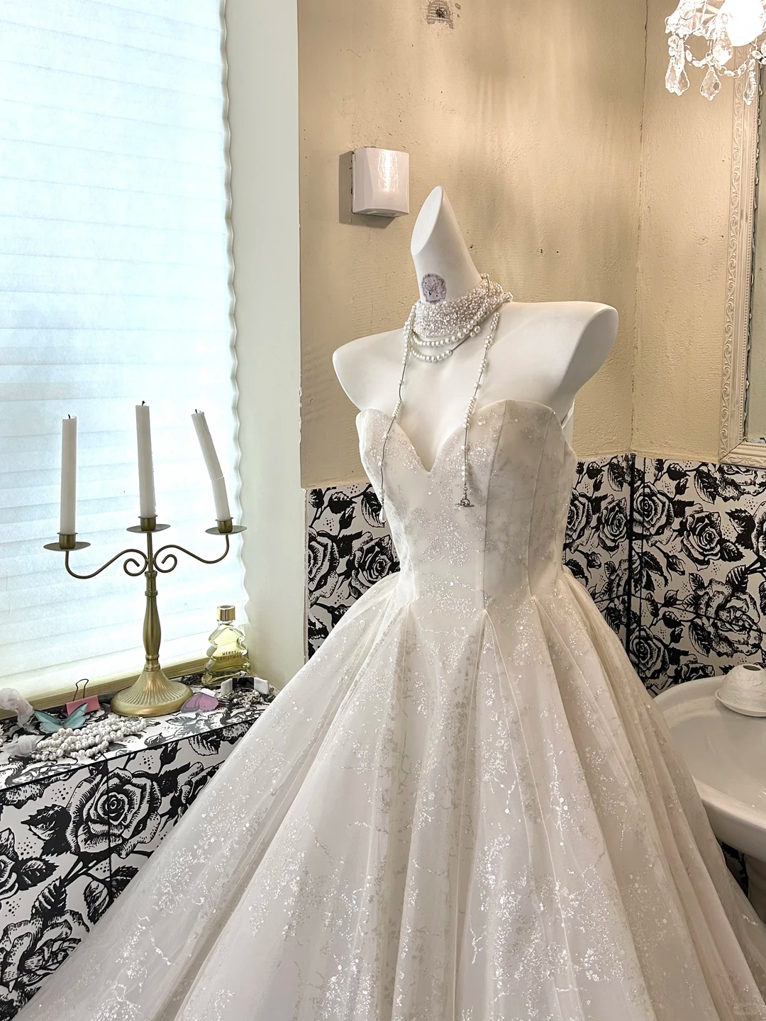 Ivory Strapless Minimalist Waist-Cinched Full Flared Long Romantic Dress, Wedding Gown gh7673