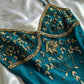 Pfauenblau Vintage-Mode exquisite Stickerei Perlen Spaghetti Strap lange Chiffon Ballkleid Abendkleid Partykleid gh3406