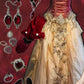 Red gorgeous delicate floral lace long floor-length tulle ball gown evening dress gh3470