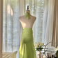 Hellgrünes, glänzendes, modisches, elegantes, exquisites, mit Perlen verziertes, langes Chiffon-Ballkleid mit Feenmotiv, Abendkleid für Geburtstage/Hochzeitsgäste/Feiertagspartys, Ballkleid, Valentinstags-Date-Kleid, gh4038