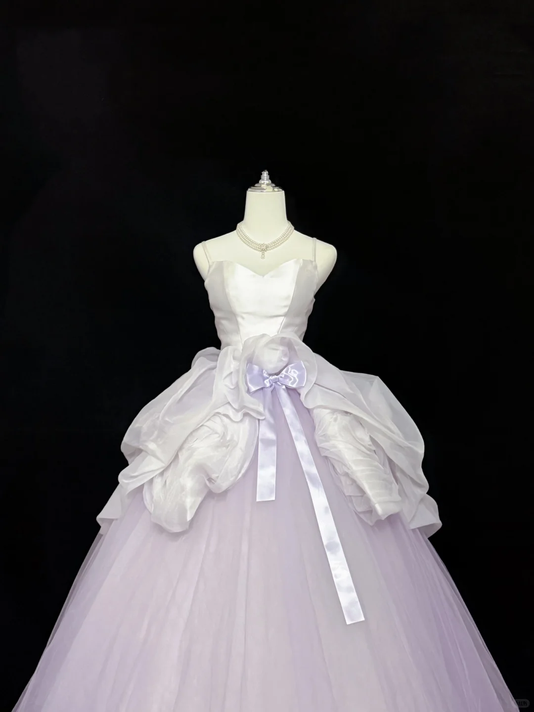 Lavender Spaghetti Strap Cinched Waist Voluminous Princess Skirt Romantic Dress, Wedding Gown gh7911