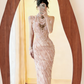 ✨Girlhomeshops-Blush Spaghetti Strap Sequin Fringe Mermaid Prom Dress gh10423