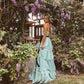 Robe de soirée élégante longue en tulle à volants et à manches longues, haut tube blanc, gh3364