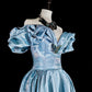 girlhomeshops - Elegantes langes, formelles Ballkleid aus Satin in Blau gh6136