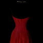 Red Vintage Mermaid Evening Gown, Strapless Sweetheart Neck With Twist Pleats, Fitted Waist, Floor‑Length Mermaid Skirt, Formal Prom Party Dress gh8891