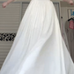 Ivory Square Neck Spaghetti Strap Long Evening Gown, Bow Tie Decor Pleated A‑Line Slit Skirt Formal Prom Dress gh8989