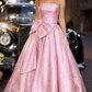 ✨Girlhomeshops-Pink Strapless Shimmer Ballgown Prom Dress With Large Side Bow gh10201