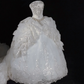 White Strapless Waist-cinched A-line Floor-length Formal Gown, Wedding Dress, Birthday & Prom Dress gh7179