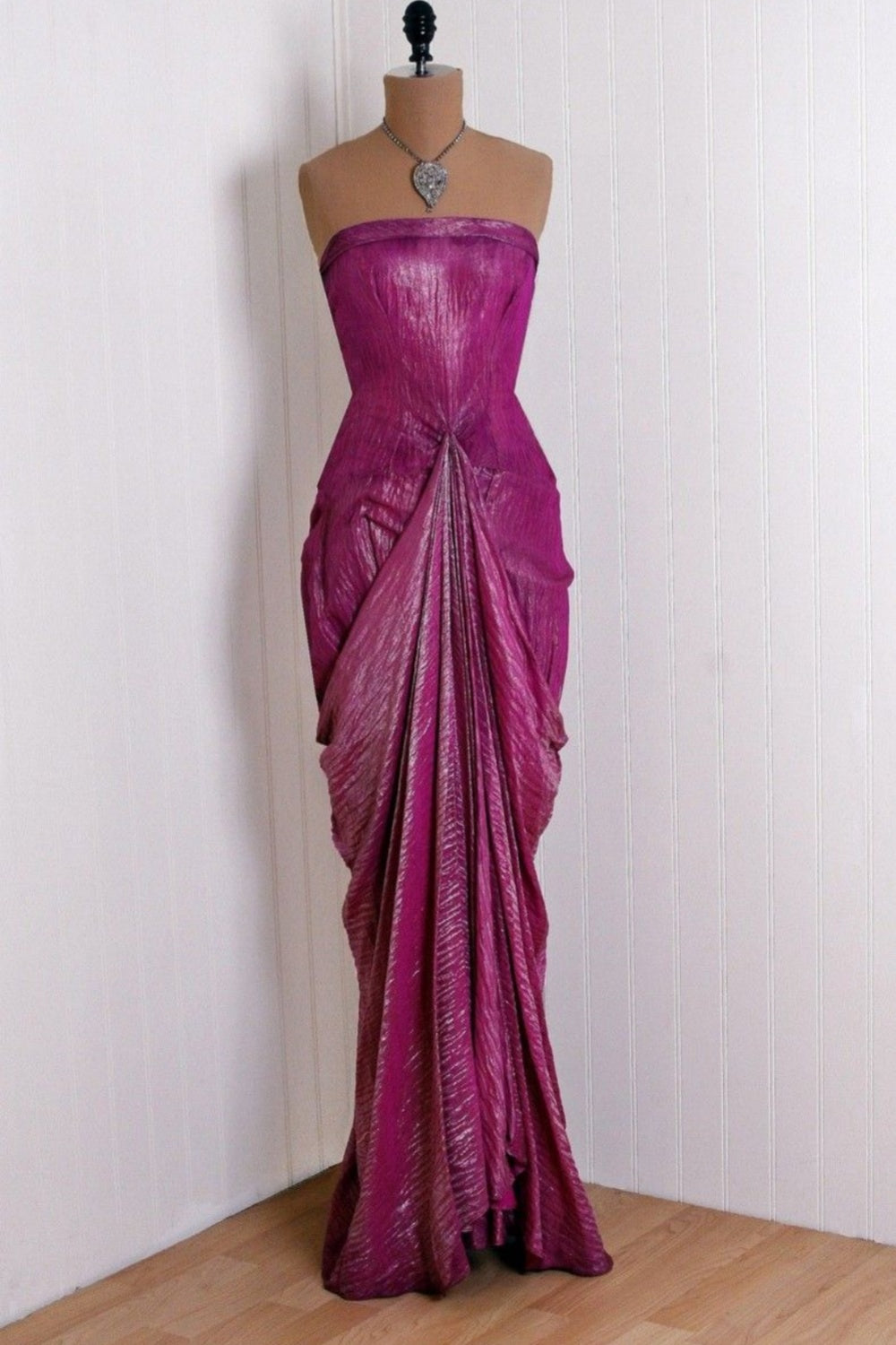 girlhomeshops-Purple Fashion Pleated Long Prom Dress Evening Dress gh5971