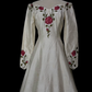 Vintage Off White Long Sleeve Embroidery Fitted Waist Long A-Line Prom & Evening Party Dress gh8500