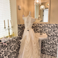 Ivory Strapless Lace Sexy Stylized Skirt Long Elegant Romantic Dress, Wedding Gown gh7729