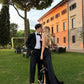 Robe de soirée longue en satin noir élégante et sexy avec fente latérale pour invités de mariage gh3431