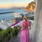 Pink Sexy Elegant Chiffon Simple Long Evening Dress Garden Party Dress gh3023