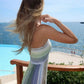 girlhomeshops--Green Sparkling Holiday-Style Halter Dress gh5589