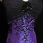 girlhomeshops-Lila Exquisites Perlenbesetztes Langes Satin-Ballkleid gh6289