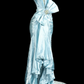 Light Blue Strapless Cinched Waist Slim Fit Elegant Prom Dress, Evening Formal Gown gh7181