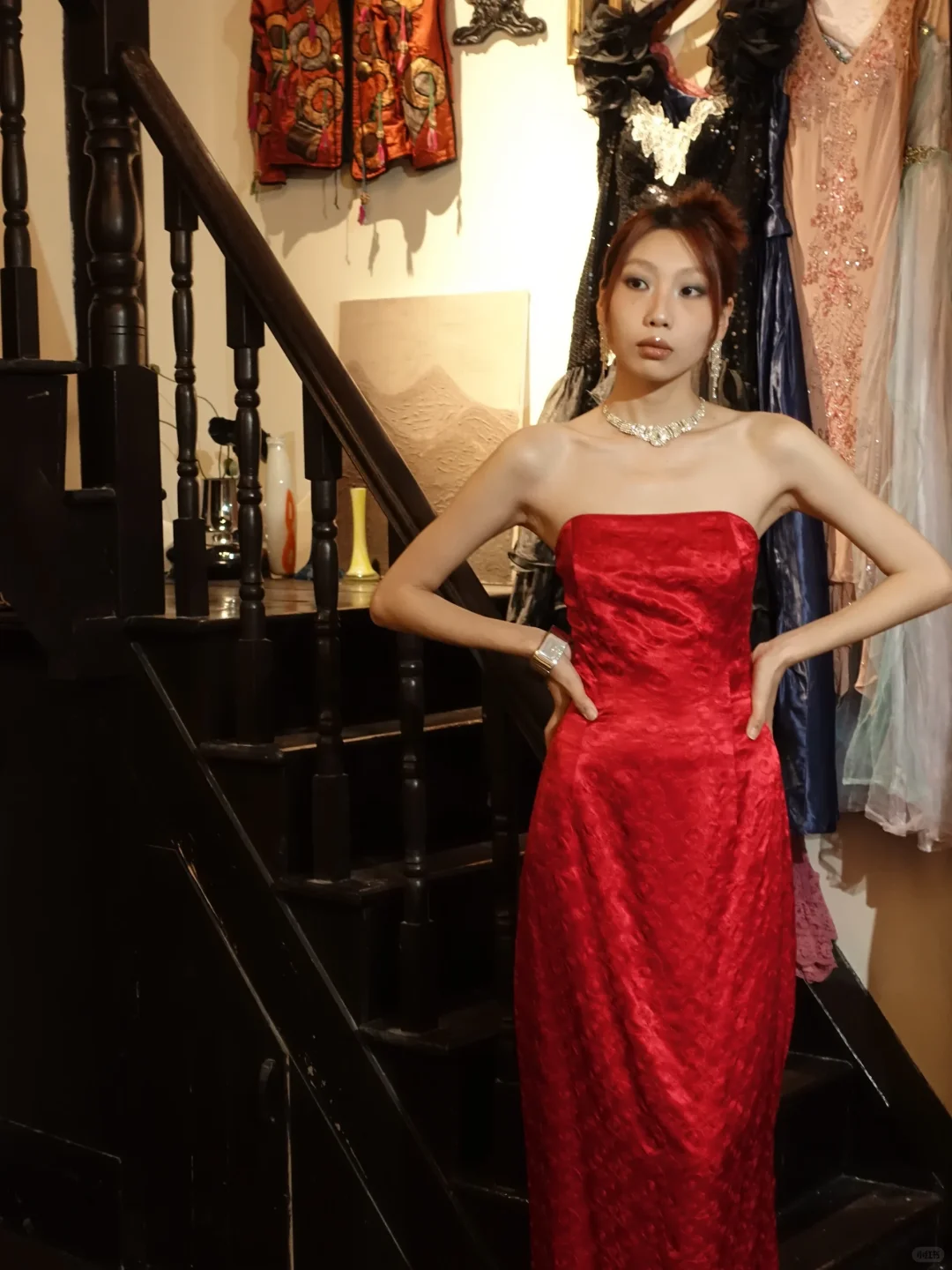 Red Strapless Jacquard Column Prom Dress Textured Fabric Long Evening Gown gh9859