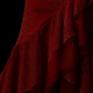 Wine‑Red Sparkly Mermaid Evening Gown, Halter Deep‑V Neck Backless Design, Ruched Waist Detail, Side Tiered Ruffle Trim, Fitted Mermaid Floor‑Length Skirt, Retro Formal Prom Photoshoot Party Dress gh8867