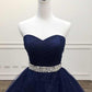 Königsblau/Lila wunderschönes glänzendes, exquisites, mit Perlen besetztes A-Linien-Ballkleid aus langem Tüll, Abendkleid gh3558