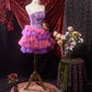 Purple Pink Sweet Lace Homecoming Dress Vintage Prom Dress Birthday Dress gh4541