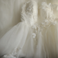 Strapless Ball Gown Wedding Dress, Sweetheart Neck Lace Embroidery 3D Floral Appliqué Two‑Layer Tulle Bridal Gown gh9123