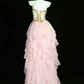 Light Pink Strapless Cinched Waist Short Prom Dress, Birthday Party Dress gh7186