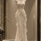 ✨Girlhomeshops-New Chinese Qipao Lace Wedding Gown, Mermaid 3D Floral Beaded Bridal Dress gh10339