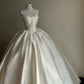 Girlhomeshops-White satin long elegant tulle wedding prom dress gh5435