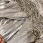 Grey beaded shiny elegant V-neck long satin ball gown evening gown gh4504