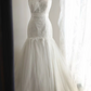 White sleeveless waist-fitted bodycon long ball gown, evening party dress gh7121