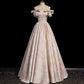 Girlhomeshops - Rosa, geblümtes, perlenbesetztes, langes, bodenlanges Ballkleid aus Satin mit Bindeband, gh5313