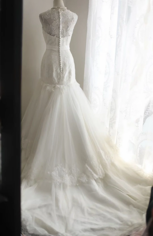 White sleeveless waist-fitted bodycon long ball gown, evening party dress gh7121