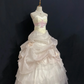 Light Apricot Strapless Long Elegant Romantic Wedding Dress, Cinched Waist, Voluminous Princess Skirt gh8317