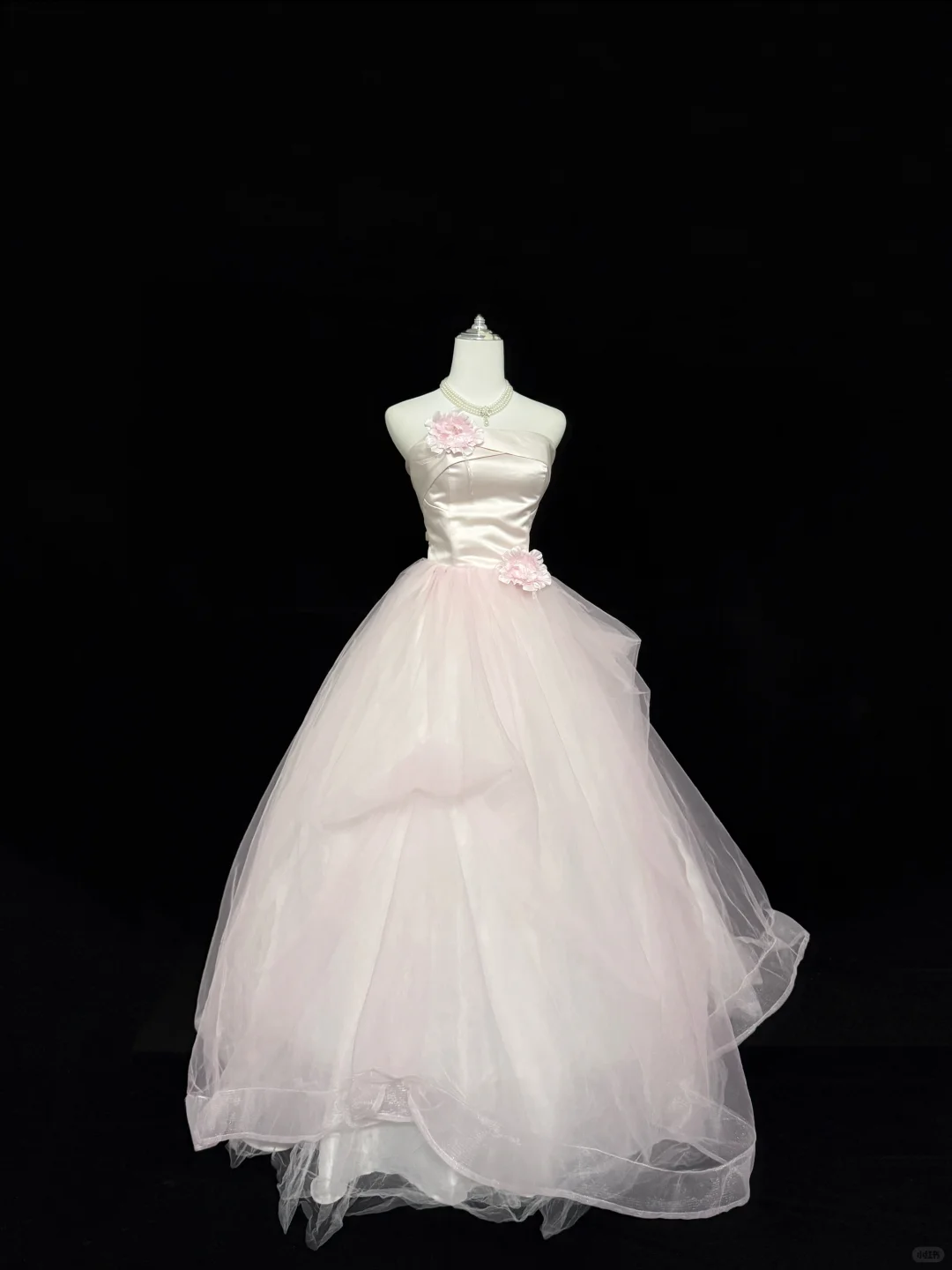Blush Pink Strapless Cinched Waist Voluminous Princess Skirt Romantic Dress, Wedding Gown gh7868