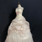 Light Apricot Strapless Long Elegant Romantic Wedding Dress, Cinched Waist, Voluminous Princess Skirt gh8317