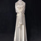 Ivory White Vintage Long Satin Elegant Ball Gown Evening Dress Graduation Dress Wedding Dress gh4490
