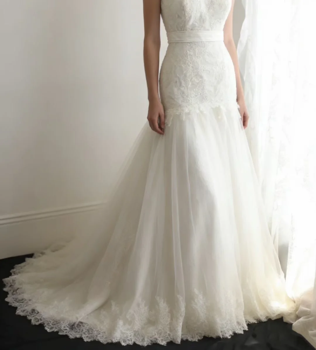White sleeveless waist-fitted bodycon long ball gown, evening party dress gh7121