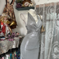 Grey Halter Neck Waist-Cinched Bodycon Sexy Long Evening Party Gown gh7193