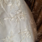 Ivory Strapless Printed Fitted Waist Voluminous Skirt Prom Gown, Birthday Dress, Bridal Wedding Gown gh7267