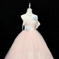 Blush Pink Strapless Simple Cinched Waist Voluminous Princess Skirt Long Romantic Dress, Wedding Gown gh7916