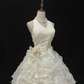 Off-white Halter Romantic Gown, Cinched Waist, Voluminous Tiered Cake Skirt, Wedding Dress & Bridal Gown gh8176