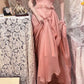 Pink floral long chiffon ball gown party gown graduation gown gh4505