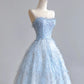 Girlhomeshops--Light blue organza fairy long floor-length tulle prom dress wedding dress gh5487