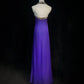 Lila Vintage-Mode Elegant Exquisite Edelstein Strass Perlen Lange Bodenlangen Tüll Ballkleid Abendkleid Partykleid Ballkleid gh3863