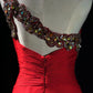 girlhomeshops-Glamorous Shiny Red Crystal One Shoulder Prom Dress gh5849
