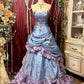 Blau Lila Mode Gradienten Wunderschöne Elegante Exquisite Perlen Lange Satin Rüschen Ballkleid Abendkleid Party Kleid gh4172