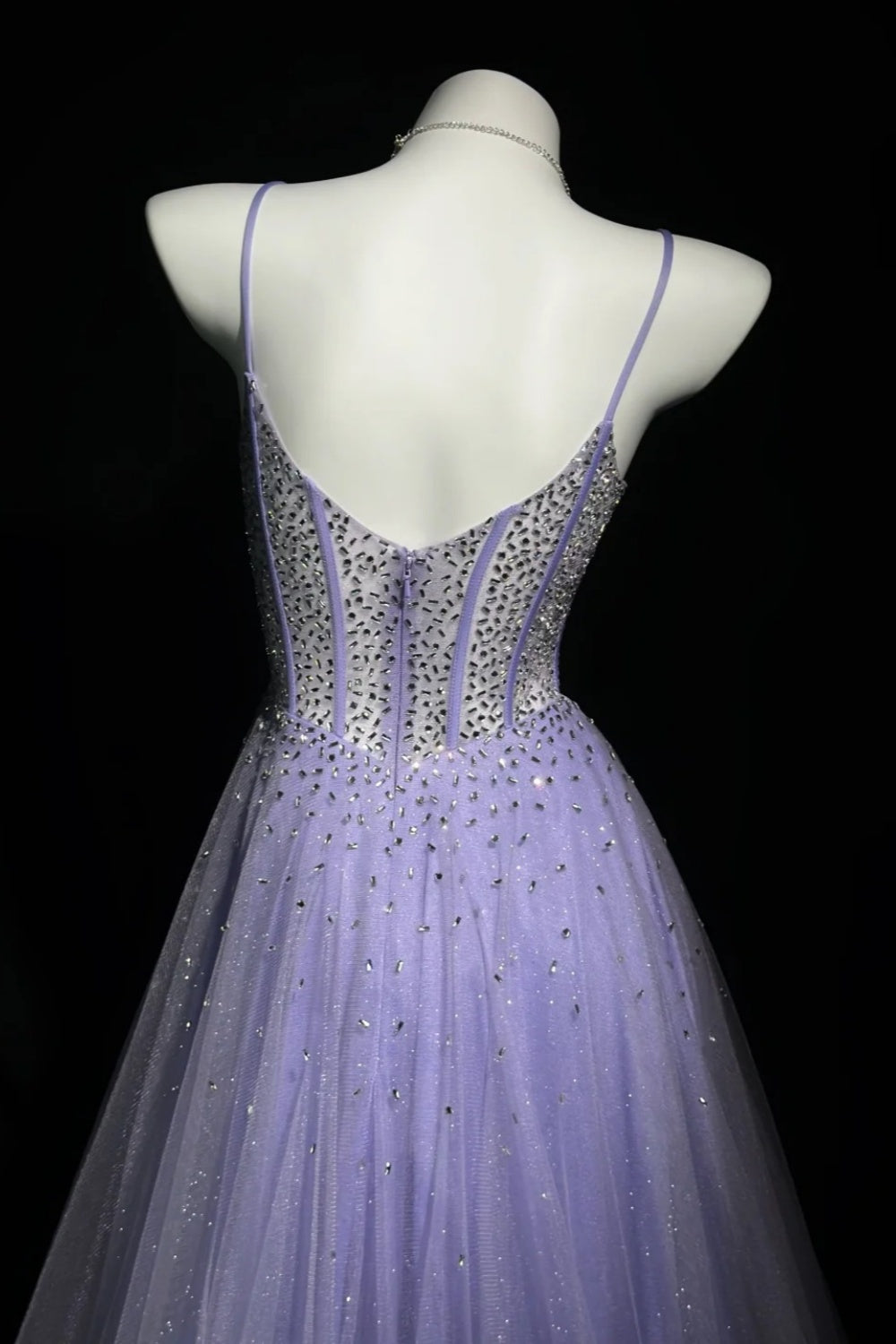 girlhomeshops-Gorgeous Shiny Lavender Rhinestone Prom Dress Graduation dress birthday dress gh5846