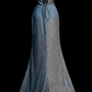 Galaxie-schimmerndes, blau glitzerndes Meerjungfrauenkleid im Regenbogen-Stil – Abendkleid und Kleid für den roten Teppich im Sternenlicht-Stil gh6570